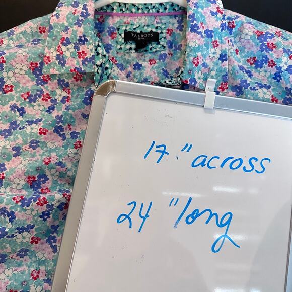 Talbots Blouse Women Petite SMALL Preppy Floral Office Career Summer Lightweight - Picture 10 of 10